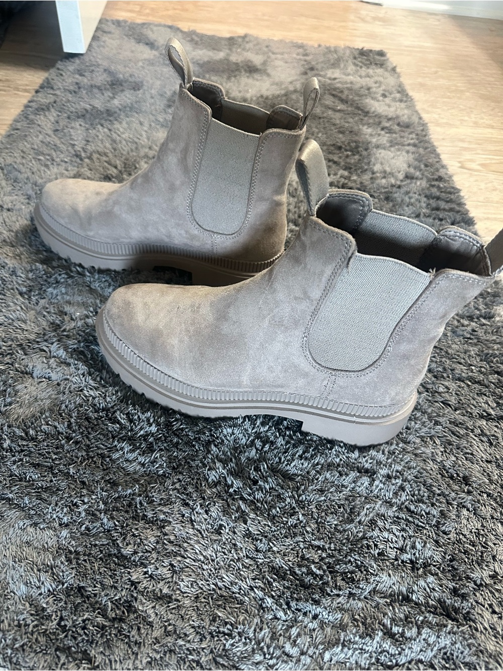 H&M Taupe Suede Chelsea Ankle Boots